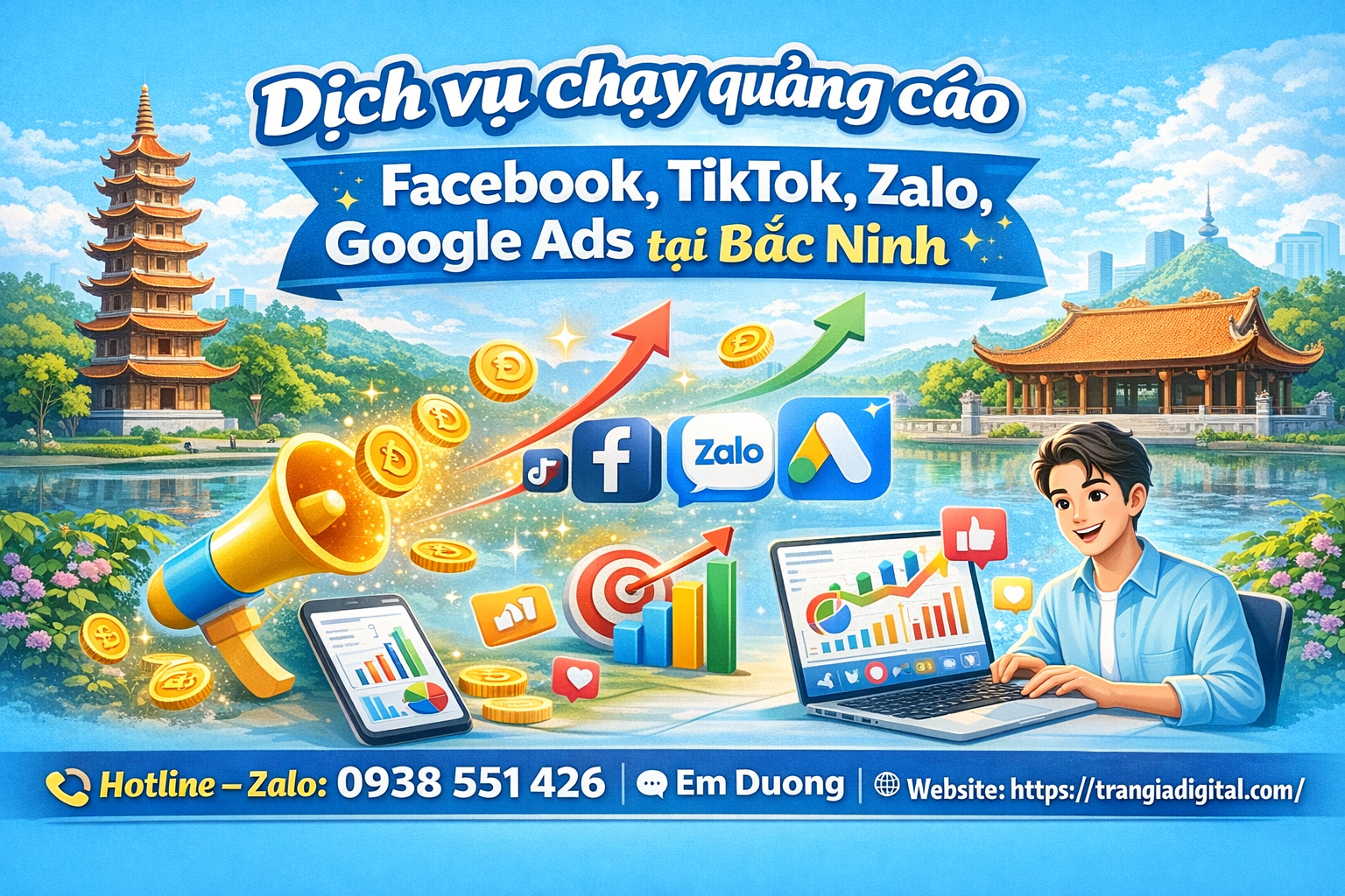 Dịch vụ chạy quảng cáo facebook, tiktok, zalo, google ads tại Bắc Ninh