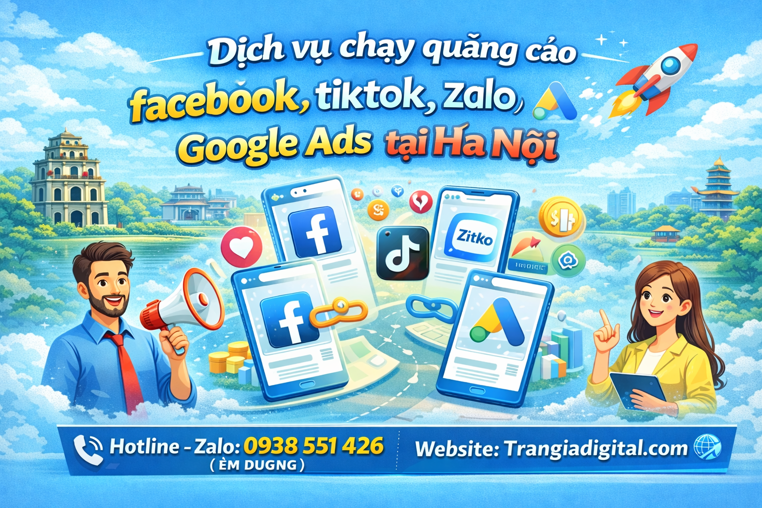 Dịch vụ chạy quảng cáo facebook, tiktok, zalo, google ads tại Hà Nội