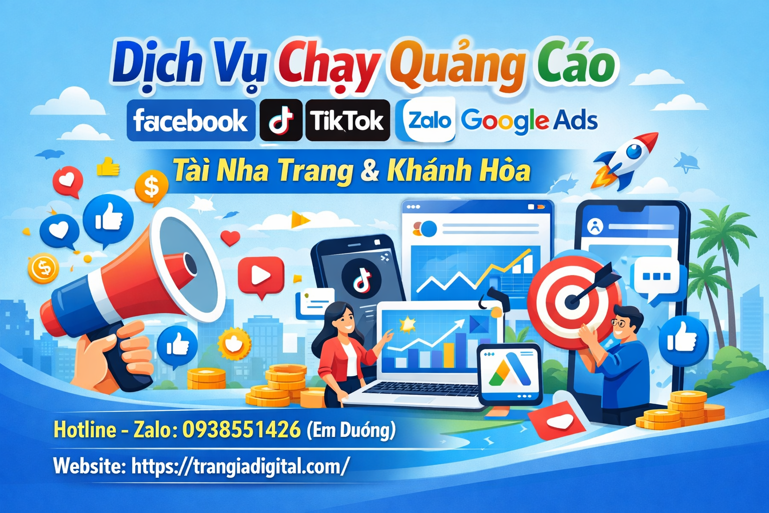 Dịch vụ chạy quảng cáo facebook, tiktok, zalo, google ads tại Nha Trang và Khánh Hòa
