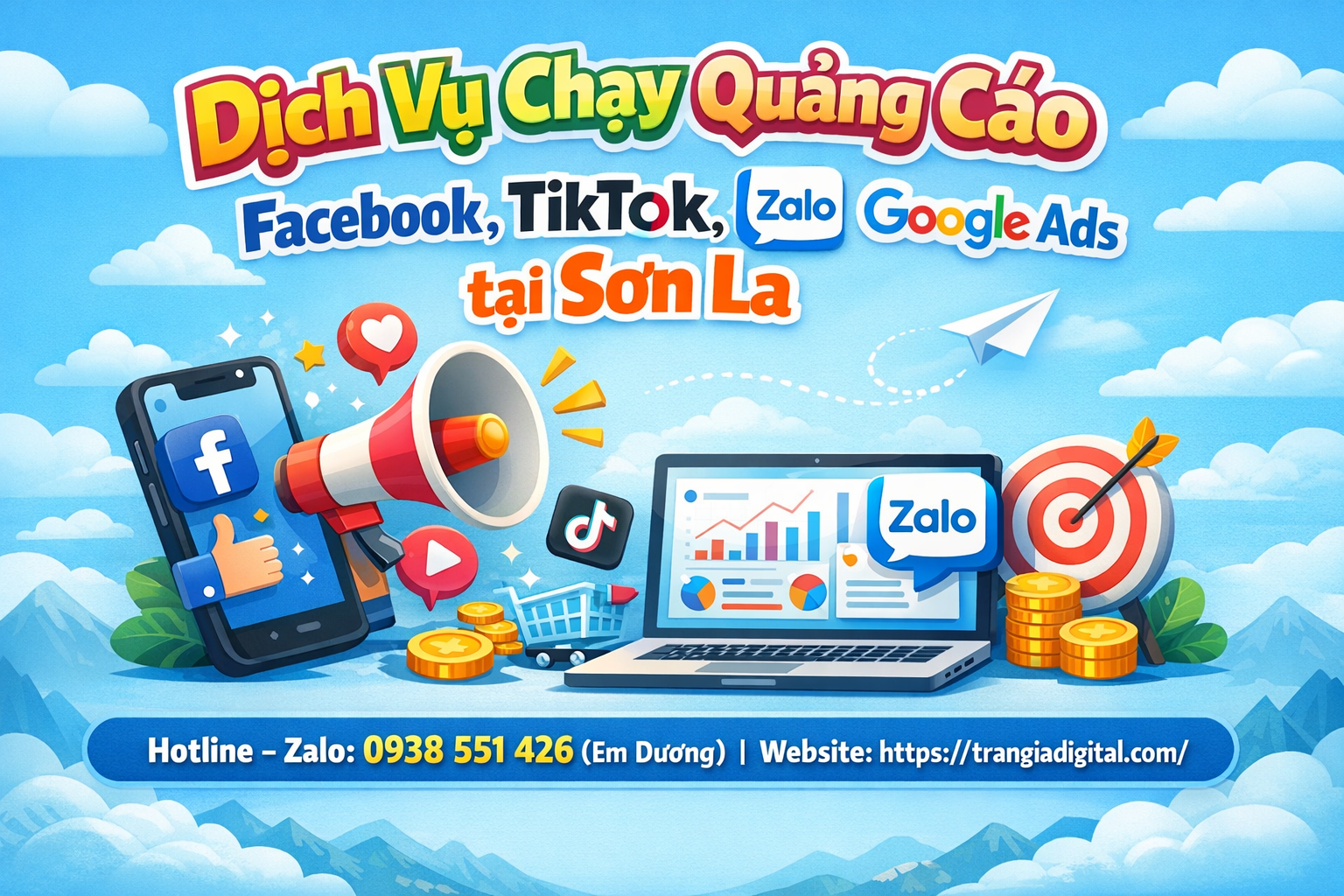 Dịch vụ chạy quảng cáo facebook, tiktok, zalo, google ads tại Sơn La 
