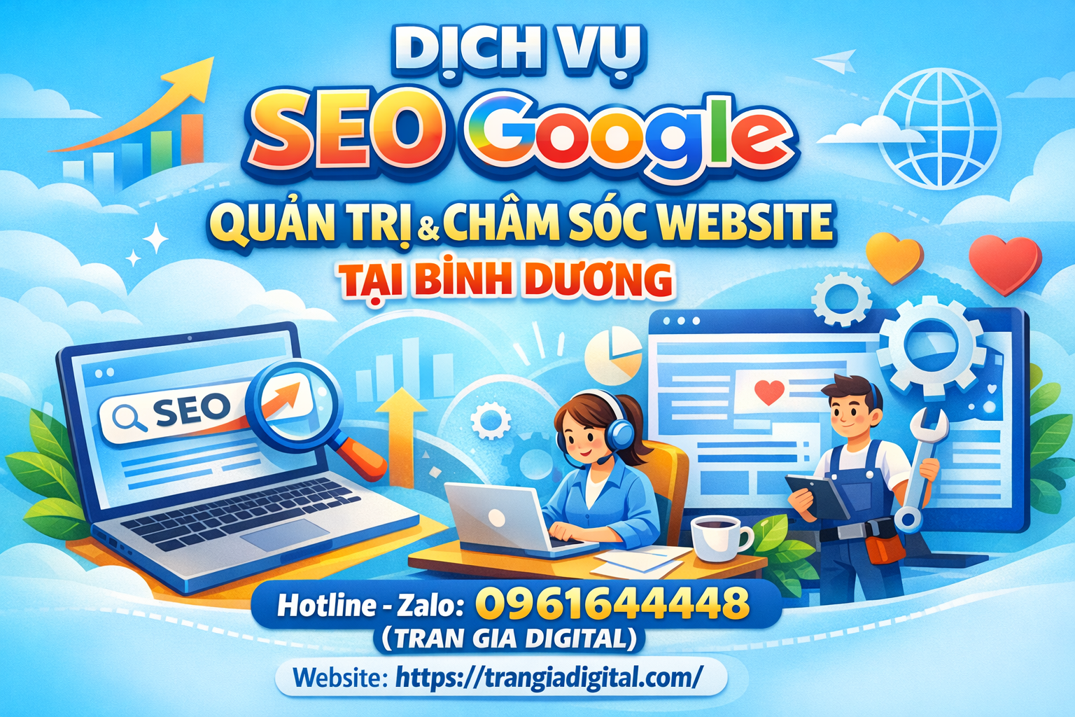 Dịch Vụ SEO Google, Quản Trị Chăm Sóc Website Tại Bình Dương