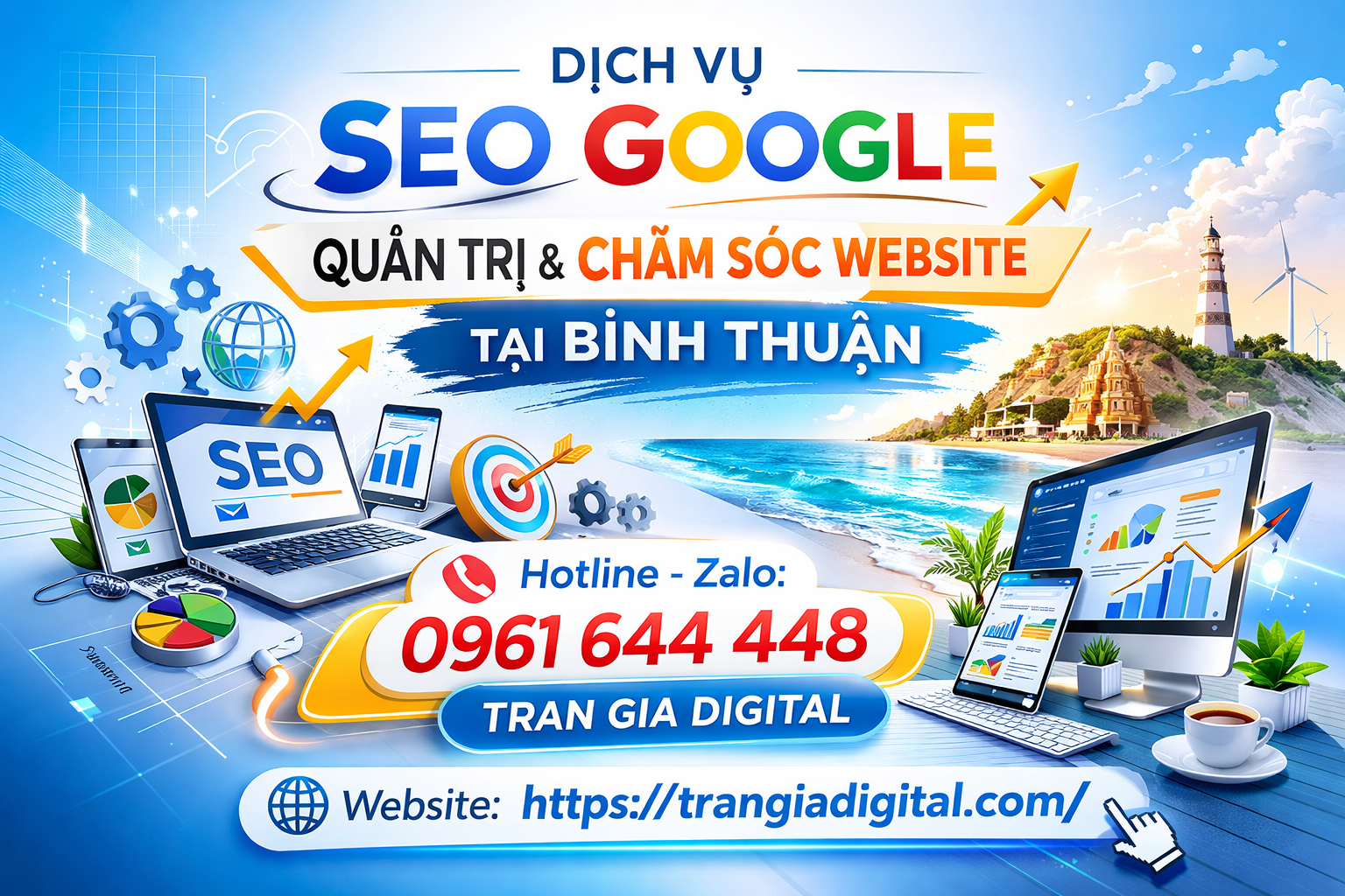 Dịch Vụ SEO Google, Quản Trị Chăm Sóc Website Tại Bình Thuận