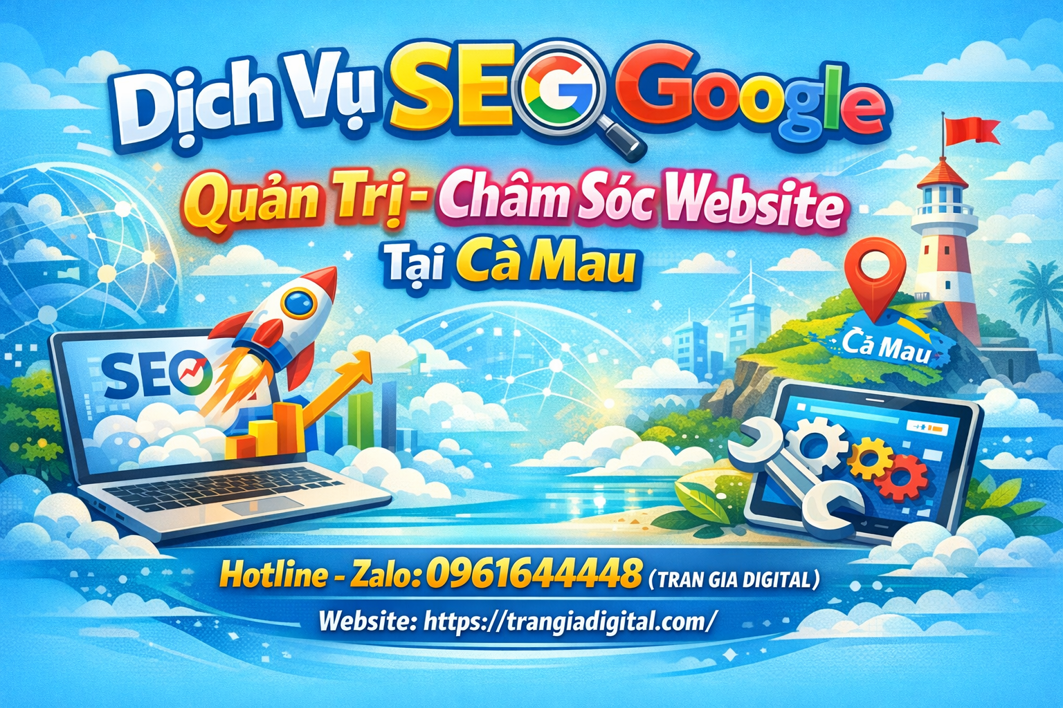Dịch Vụ SEO Google, Quản Trị Chăm Sóc Website Tại Cà Mau