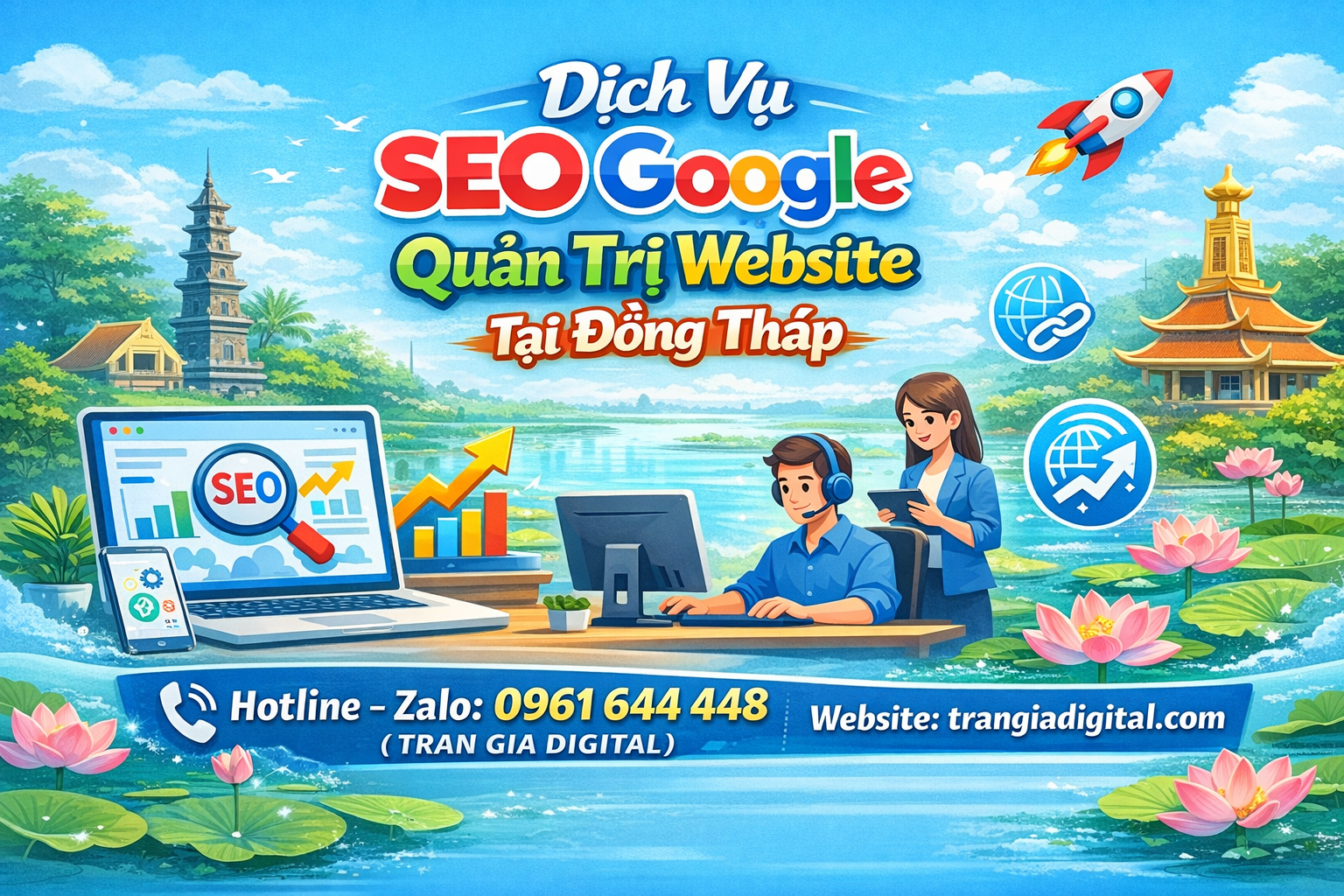 Dịch Vụ SEO Google, Quản Trị Chăm Sóc Website Tại Đồng Tháp