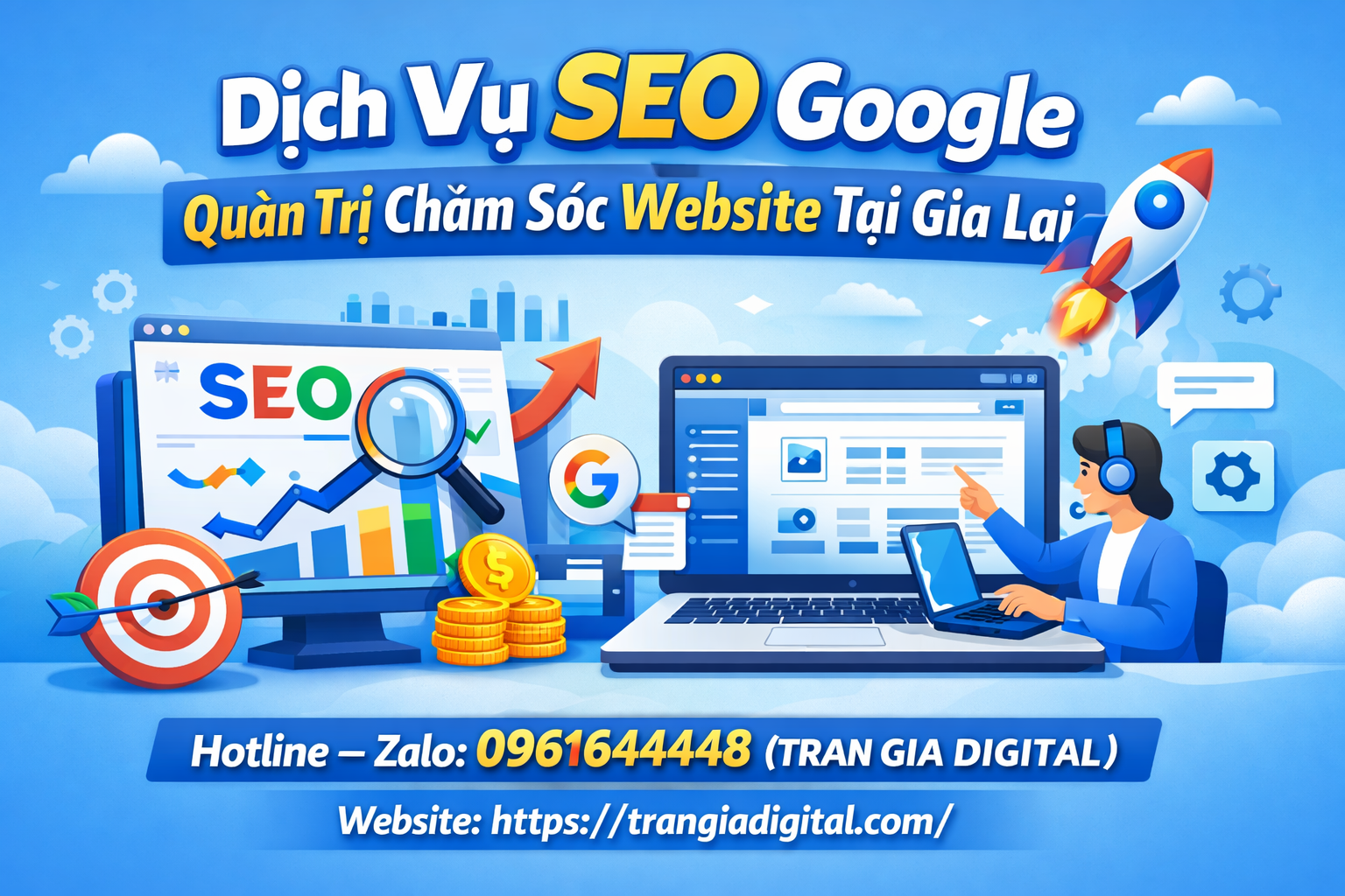 Dịch Vụ SEO Google, Quản Trị Chăm Sóc Website Tại Gia Lai