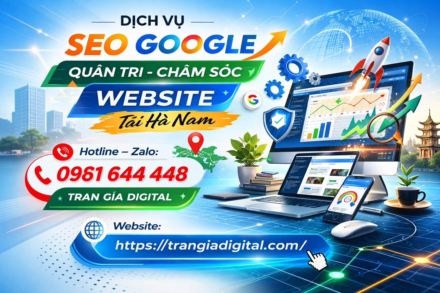 Dịch Vụ SEO Google, Quản Trị Chăm Sóc Website Tại Hà Nam