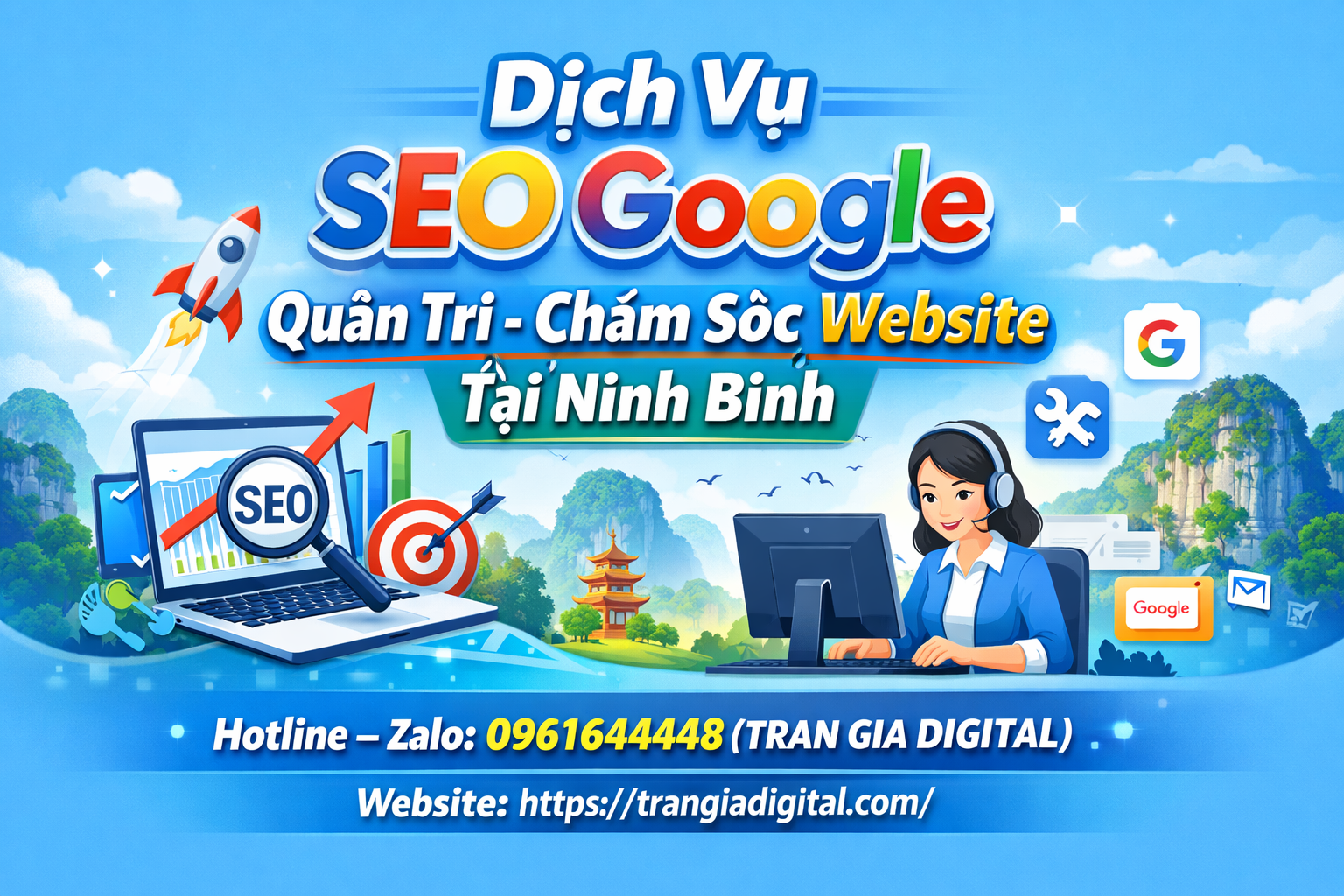 Dịch Vụ SEO Google, Quản Trị Chăm Sóc Website Tại Ninh Bình