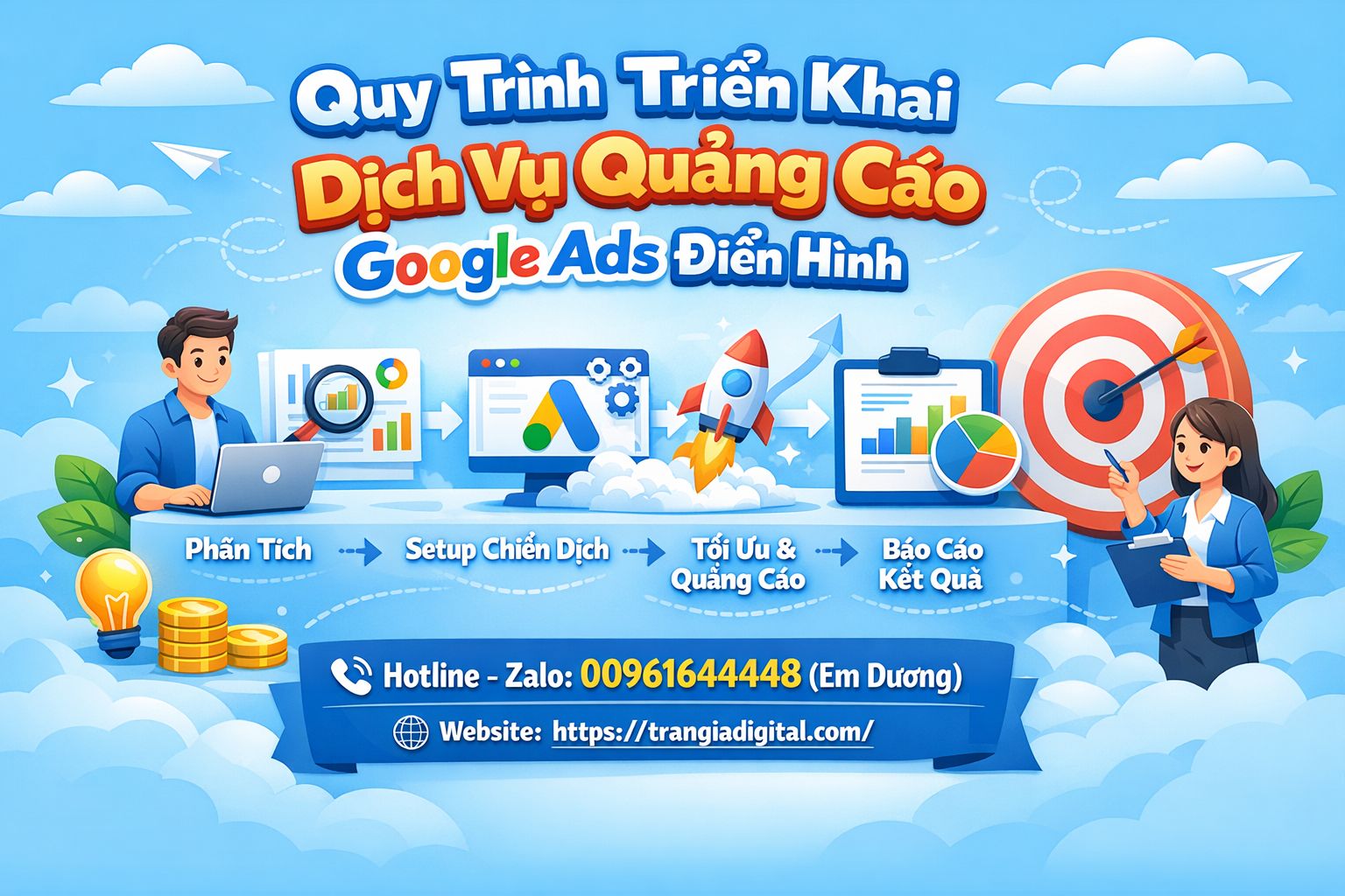 Quy trình triển khai dịch vụ quảng cáo google ads điển hình