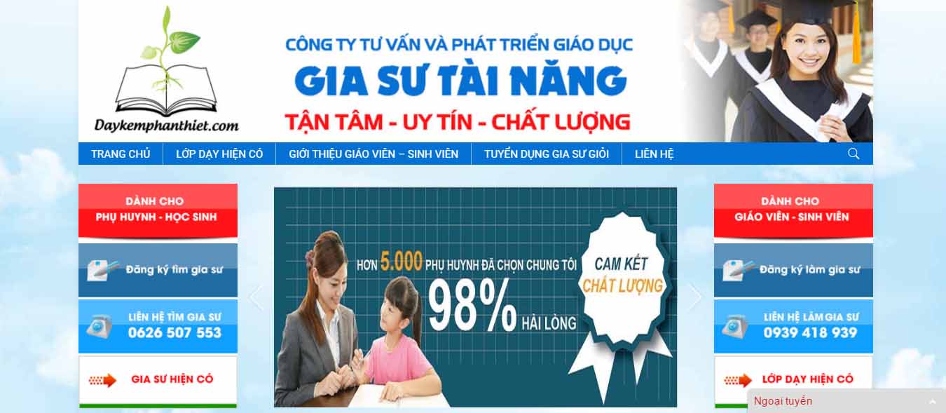 thiết kế website gia sư