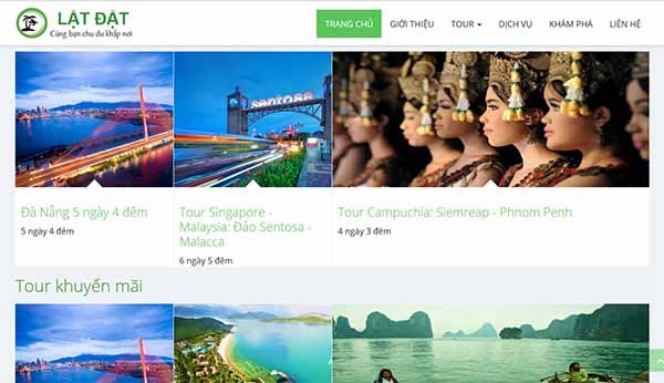thiết kế website ngành du lịch