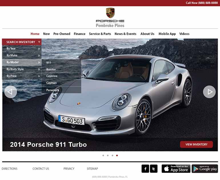 thiết kế website ngành ô tô