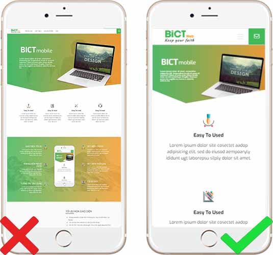 thiết kế website trên di động